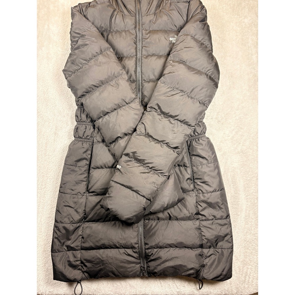 The North Face Women's XS Black Down Puffer Parka Hooded Long Jacket 600 Fill